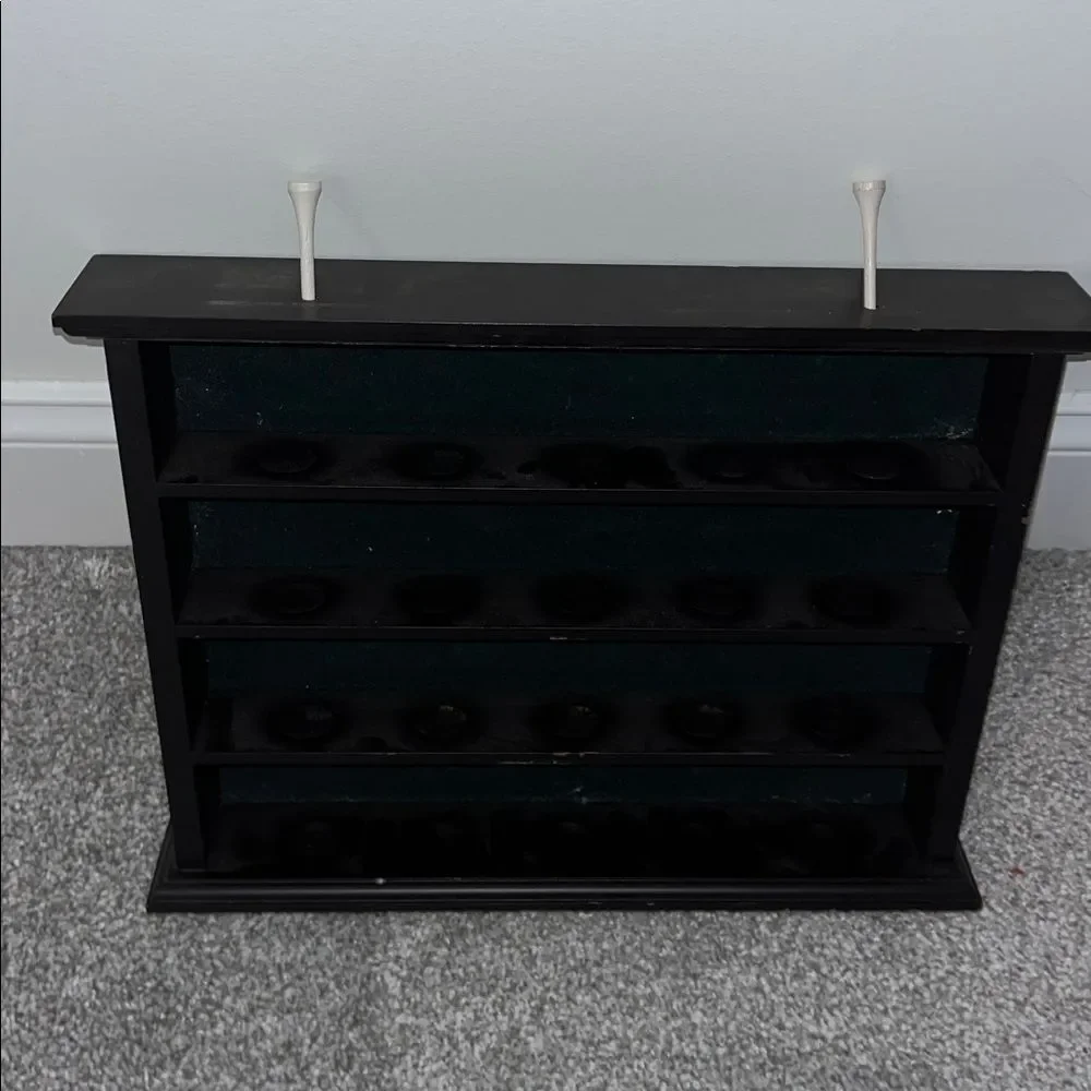 Dark Wood small 20 Golf ball holder display case for wall hanging